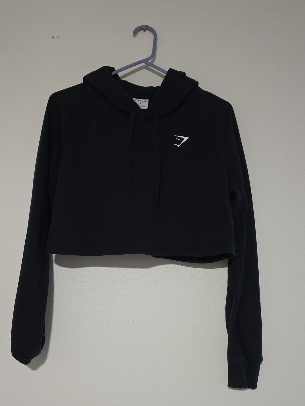 Gymshark Black Cropped Hoodie with Logo